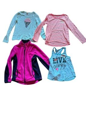 ✨Kids Girls Bundle of 4 with Long sleeves and tank top with a nautica Jacket✨
